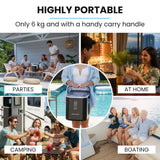 POLYCOOL Portable Ice Maker Machine, Automatic, 12kg/day, Auto Clean, with Scoop and Removable Basket, Black