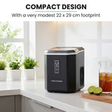 POLYCOOL Portable Ice Maker Machine, Automatic, 12kg/day, Auto Clean, with Scoop and Removable Basket, Black