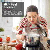 EUROCHEF Induction Cooktop, 2000W, 9 Heat Levels, Fast Electric Portable Cooker, Touch Controls with Slider - Top-Down View