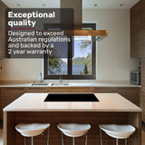 EuroChef 60cm 4 Zone Induction Cooktop, 6800W Electric, Touch Controls - Close-Up Angle