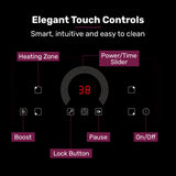 EUROCHEF 60cm 4 Zone Induction Cooktop, 7200W Electric, FlexZone Function, Touch Controls - Top-Down View