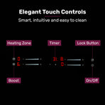 EuroChef 60cm 4 Zone Induction Cooktop, 7200W Electric, Dual Link Bridged Zone Hobs, Touch Controls, image 4