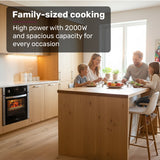 EuroChef 60cm Stainless Built-in 70L Grill 8 Function Fan Forced Electric Wall Oven - Close-Up Angle