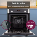 EuroChef 60cm Stainless Built-in 70L Grill 8 Function Fan Forced Electric Wall Oven