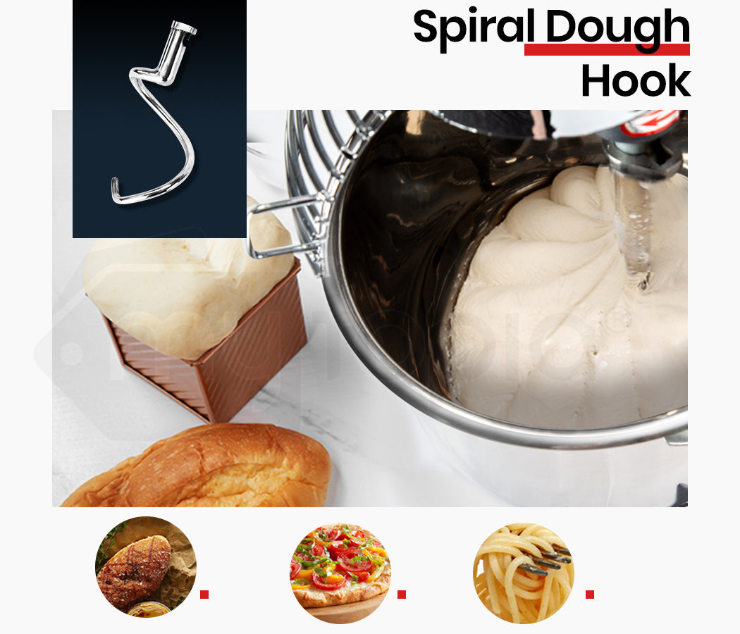 EuroChef Silver 10L Commercial Grade Planetary Mixer