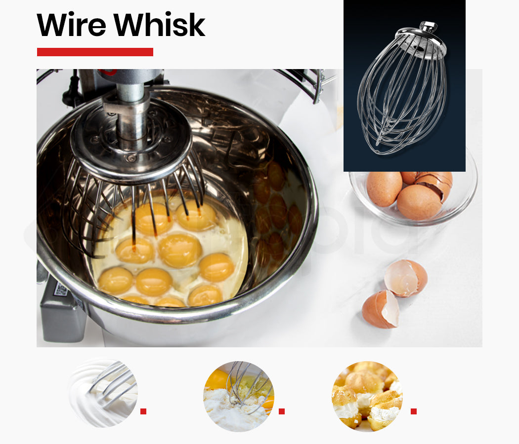 EuroChef Silver 10L Commercial Grade Planetary Mixer