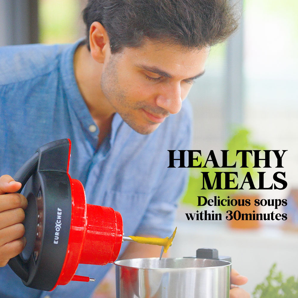 EUROCHEF Soup Maker and Blender, Self-Cleaning, Stainless Steel