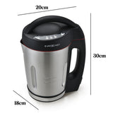 EUROCHEF Soup Maker and Blender, Self-Cleaning, Stainless Steel - Rear View