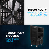 POLYCOOL 130L 750W Evaporative Air Cooler, Commercial Industrial Grade, Remote Control, Purifier, Humidifier, Fan - Extra Image