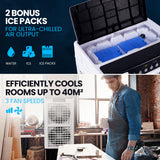 POLYCOOL 35L 220W Evaporative Air Cooler Portable Industrial Fan, Purifier, Humidifier, Remote Control