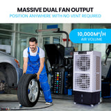 POLYCOOL 35L 220W Evaporative Air Cooler Portable Industrial Fan, Purifier, Humidifier, Remote Control