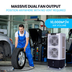 POLYCOOL 35L 220W Evaporative Air Cooler Portable Industrial Fan, Purifier, Humidifier, Remote Control