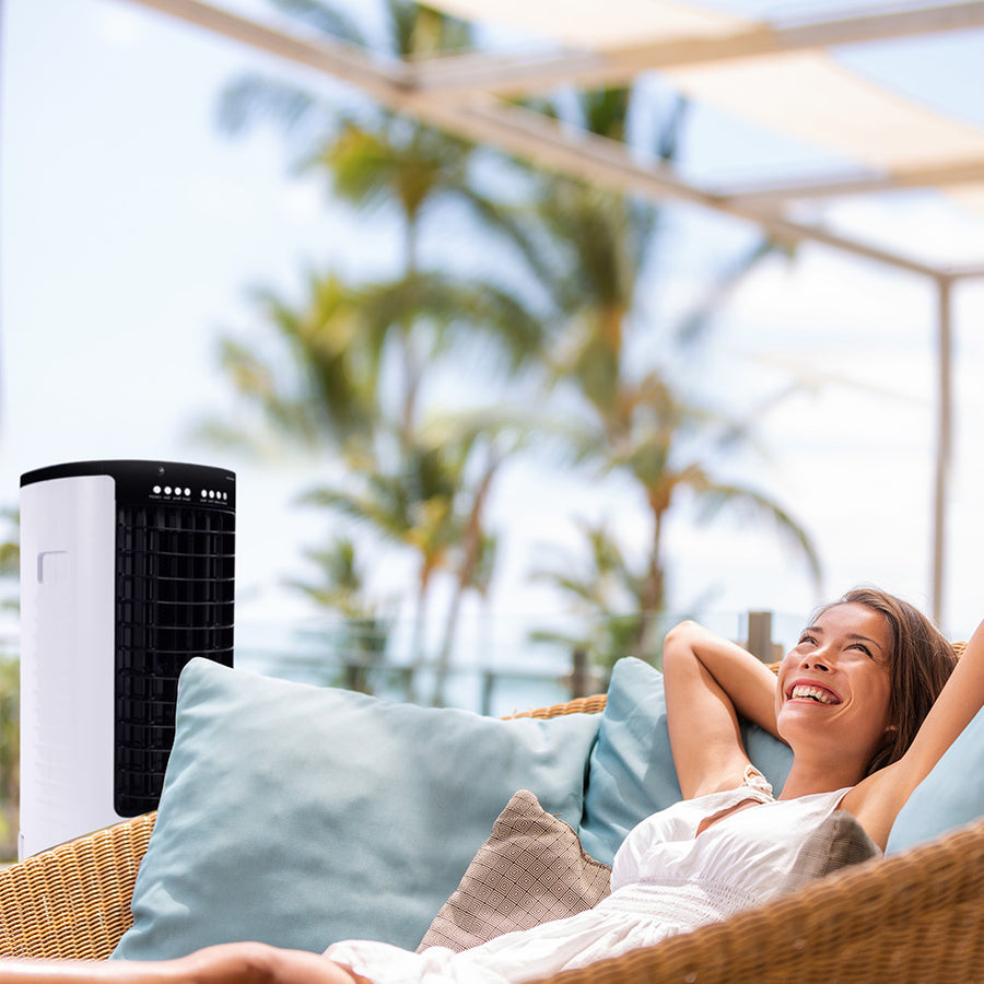 POLYCOOL 12L Evaporative Air Cooler Portable Home Fan, Purifier, Humidifier, Ioniser, Remote Control