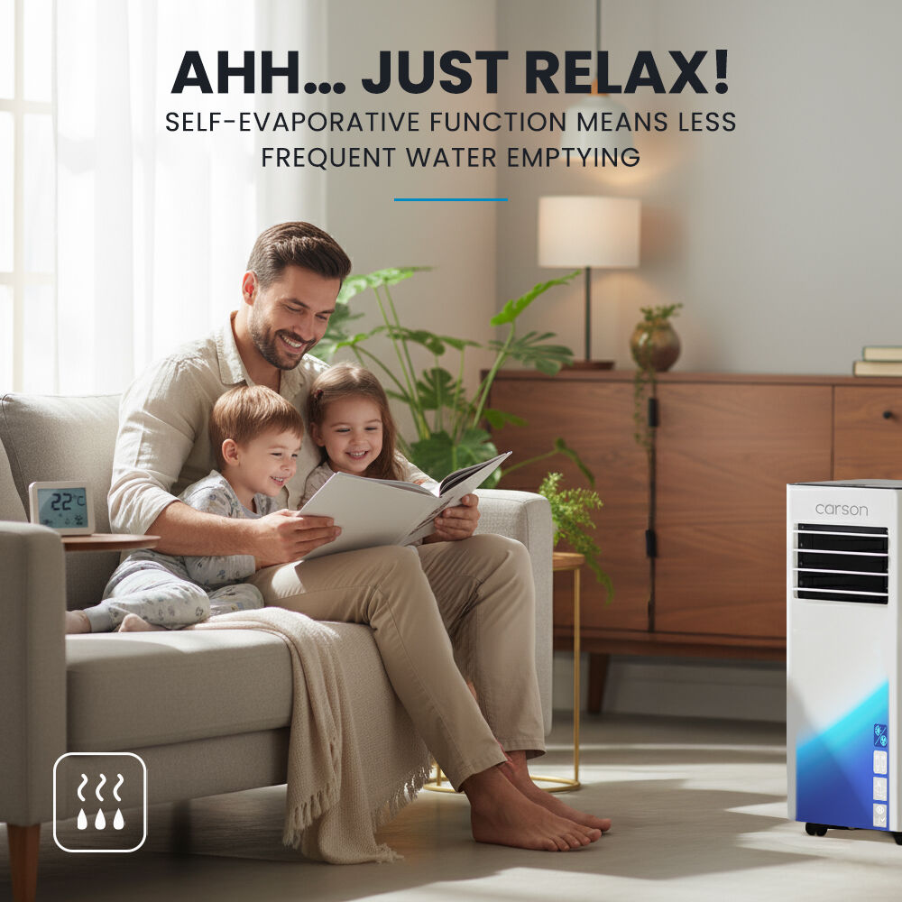 CARSON 2.05kW Portable Air Conditioner, with Dehumidifier & Fan Mode, Remote Control, 24hr Timer, Sleep Mode