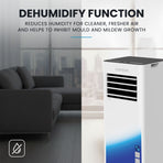 CARSON 2.05kW Portable Air Conditioner, with Dehumidifier & Fan Mode, Remote Control, 24hr Timer, Sleep Mode