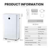 CARSON 3.5kW Portable Air Conditioner, with Dehumidifier Mode & Fan Cooler - Rear View