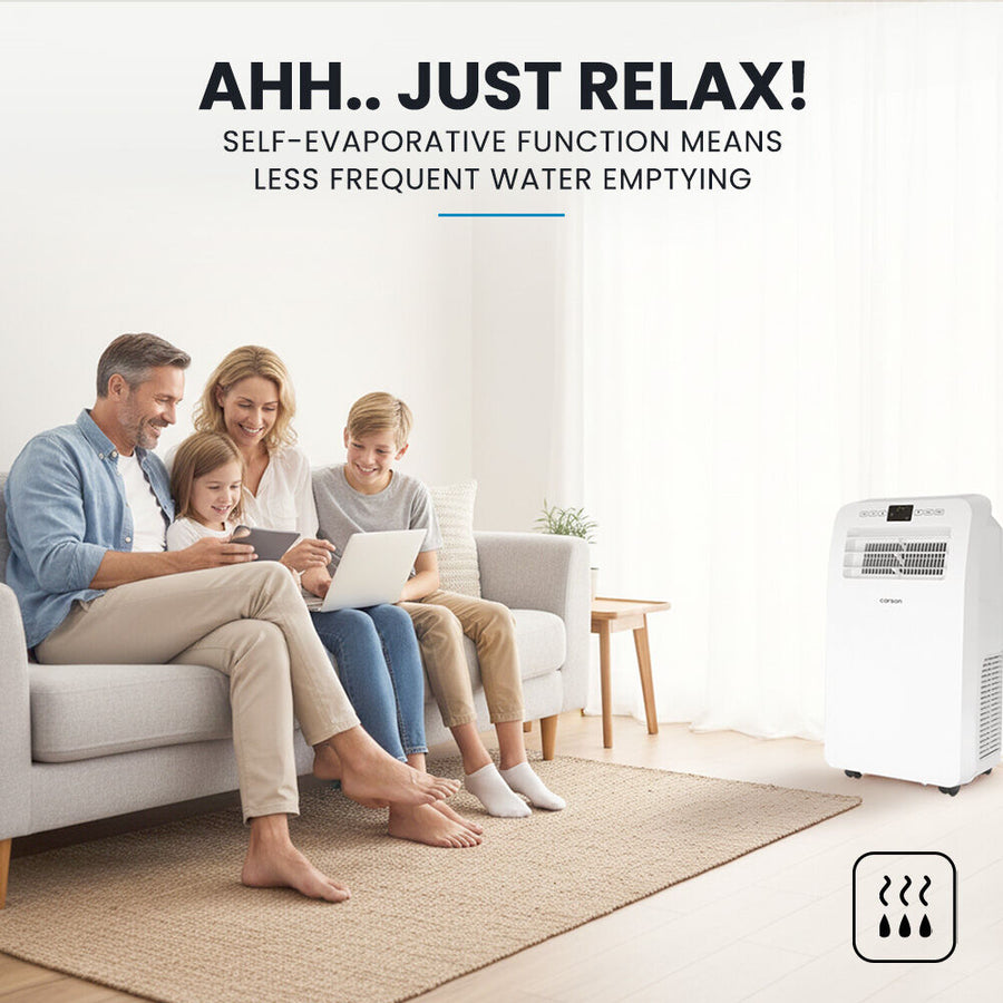 CARSON 2.9kW Reverse Cycle Portable Air Conditioner and Heater, with Dehumidifier, Cooling and Heating AC