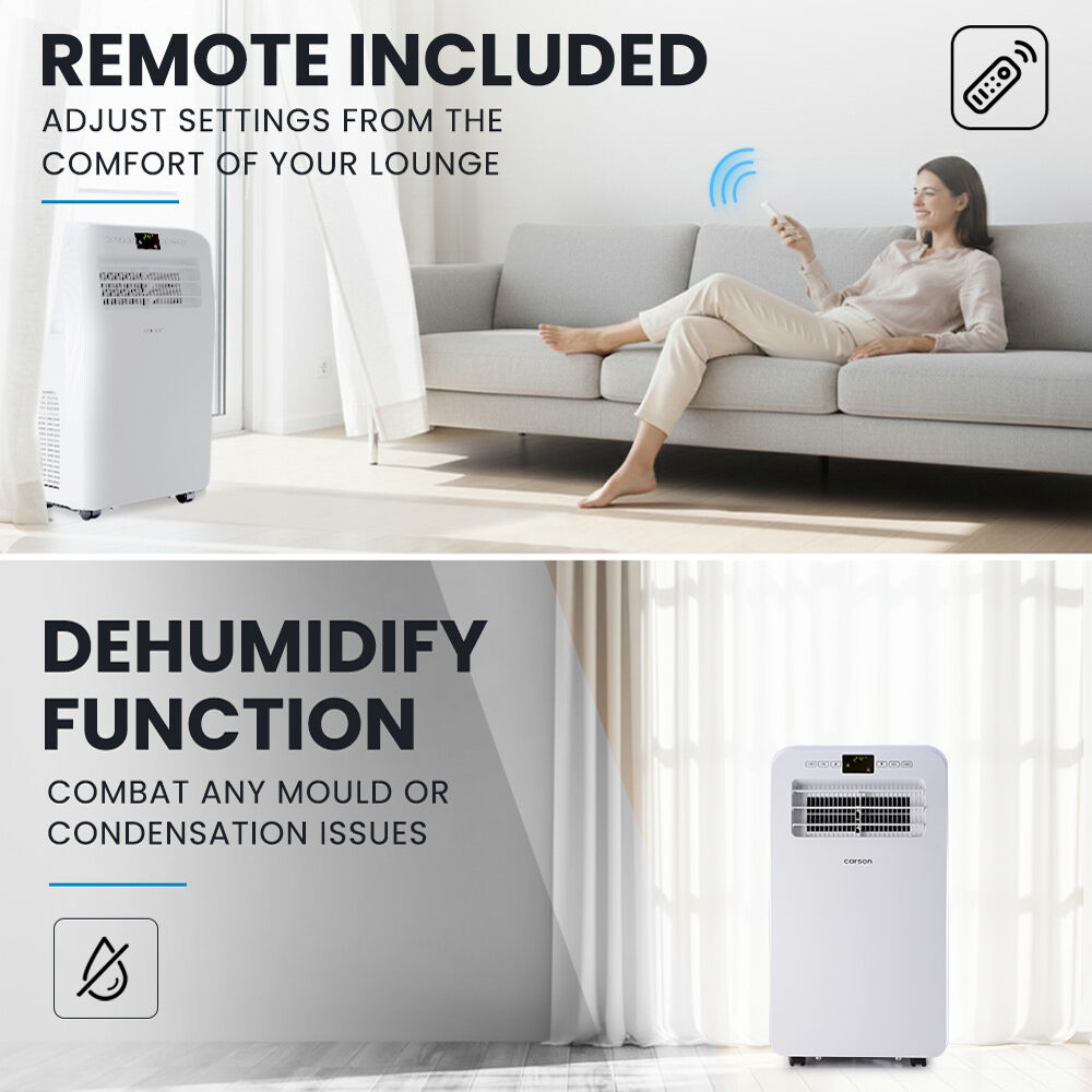 CARSON 2.9kW Reverse Cycle Portable Air Conditioner and Heater, with Dehumidifier, Cooling and Heating AC