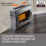 BROMIC Supaheat II LPG Indoor Gas Heater Room Floor Portable Flueless Radiant - 45-Degree Angle