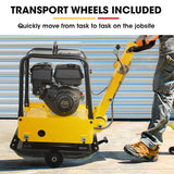 BAUMR-AG 185kg Reversible Vibratory Plate Compactor, Commercial 9HP 270cc, 500x700mm, Wheel Kit, for Sand Soil Gravel Asphalt (BCX-950) - 45-Degree Angle