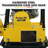 BAUMR-AG 185kg Reversible Vibratory Plate Compactor, Commercial 9HP 270cc, 500x700mm, Wheel Kit, for Sand Soil Gravel Asphalt (BCX-950) - Close-Up Angle
