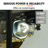 BAUMR-AG 185kg Reversible Vibratory Plate Compactor, Commercial 9HP 270cc, 500x700mm, Wheel Kit, for Sand Soil Gravel Asphalt (BCX-950) - Front View