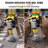 BAUMR-AG BRM-500 64KG Petrol Tamper Rammer Vibratory Plate Compactor, Lightweight, for Soil Sand Gravel Asphalt - Side View