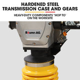 BAUMR-AG 77KG 285 x 345mm Tamping Rammer, 10kN 6.5hp, w/ Transport Wheel Kit, Compactor for Soil Sand Gravel Asphalt - BRM-700 - Side View