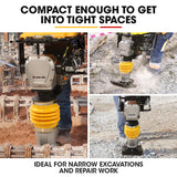 BAUMR-AG 77KG 285 x 345mm Tamping Rammer, 10kN 6.5hp, w/ Transport Wheel Kit, Compactor for Soil Sand Gravel Asphalt - BRM-700 - Extra Image