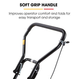 BAUMR-AG 60kg 370x510mm 6.5HP Plate Compactor, Paver Pad, Transport Wheels - Close-Up Angle