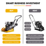 BAUMR-AG 60kg 370x510mm 6.5HP Plate Compactor, Paver Pad, Transport Wheels - Extra Image