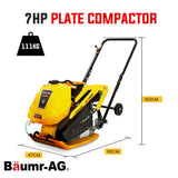 BAUMR-AG 111kg 400x545mm 7.0HP Plate Compactor, Sprinkler System (BCX-800) - Rear View
