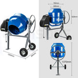 Baumr-AG 220L Portable Electric Concrete Cement Mixer