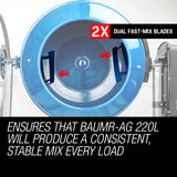 Baumr-AG 220L Portable Electric Concrete Cement Mixer - Side View