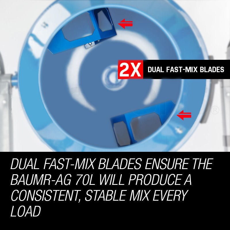 Baumr-AG 70L Portable Electric Concrete Cement Mixer