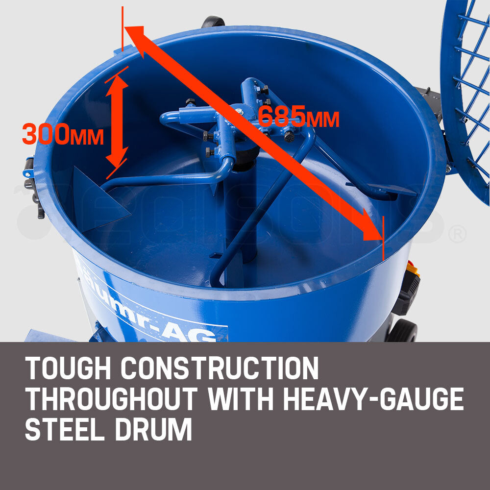 Baumr-AG 100L Mixer Mortar Electric Cement 1500W Screed Pan Heavy Duty