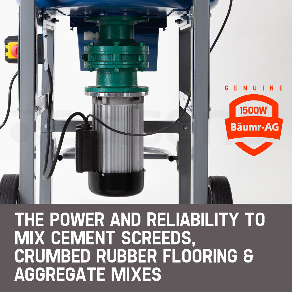 Baumr-AG 100L Mixer Mortar Electric Cement 1500W Screed Pan Heavy Duty