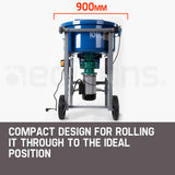Baumr-AG 100L Mixer Mortar Electric Cement 1500W Screed Pan Heavy Duty - Side View