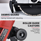 BAUMR-AG 355mm Electric Circular Concrete Saw Wet/Dry, with Diamond Blade - Top-Down View