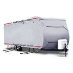 Weisshorn grey 4 layer polypropylene caravan cover for 22-24ft caravans, zipper door panels