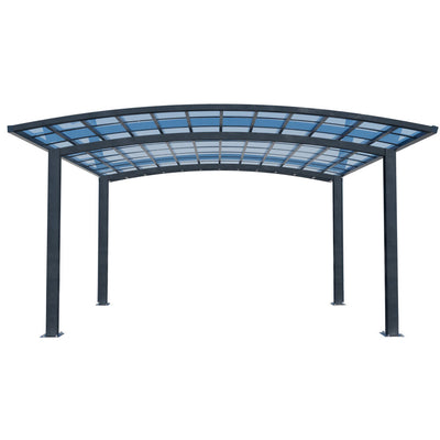 SHADE SHIELD Arched Double Carport 6.0m x 5.5m x 2.98m, Aluminium Alloy Frame, Polycarbonate Roof, S