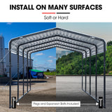 SHADE SHIELD Single Carport Shed 3.3 x 6 x 2.9m, Galvanised Steel Frame, Powder Coated Gable Roof, S
