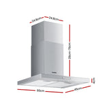 Comfee 600mm Rangehood 60cm Range Hood LED Light - Front View