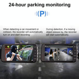 Hidden Dual-Lens Car Dvr With Reversing Video Monitor - Top-Down View