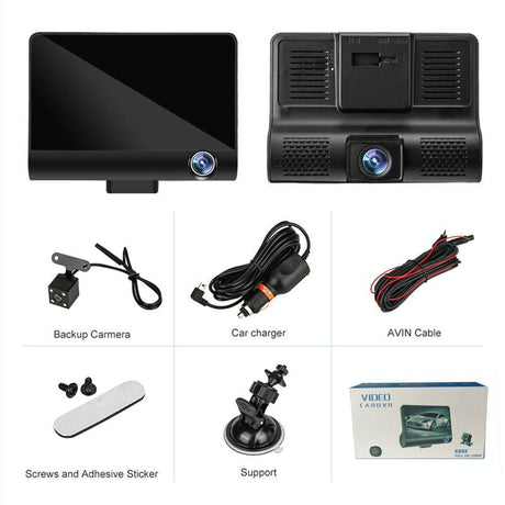 Hd 1080P Car Dvr With 3-In-1 Function And Wide Angle Night Vision - 4 Inch-1915197720902111235