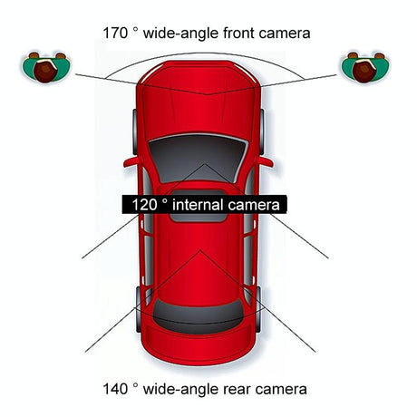 Hd 1080P Car Dvr With 3-In-1 Function And Wide Angle Night Vision - 4 Inch-1915197720902111240