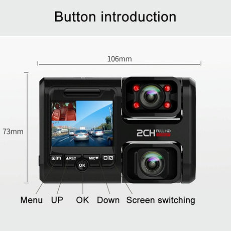 360-Degree Panoramic Dual-Lens Hd Driving Recorder With Wifi And Night Vision-1915197781270728707