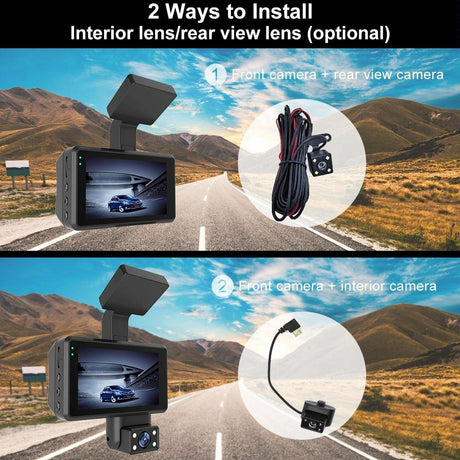 Hd Dual Camera Car Dash Cam With Infrared Night Vision-1922443445264322562