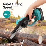 Giantz 6 Mini Cordless Electric Chainsaw Rechargeable Wood Cutter - Top-Down View