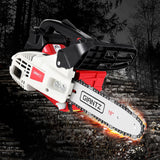 Giantz 25cc Petrol Chainsaw 10 Bar E-Start Tree Pruning Chain Saw - Close-Up Angle